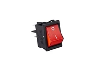 30*22mm Siyah Gövde 2NO Işıklı Terminalli (0-I) Baskılı Kırmızı A14 Serisi Anahtar